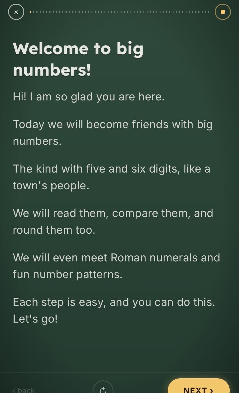 Learn Like Magic lesson introduction screen